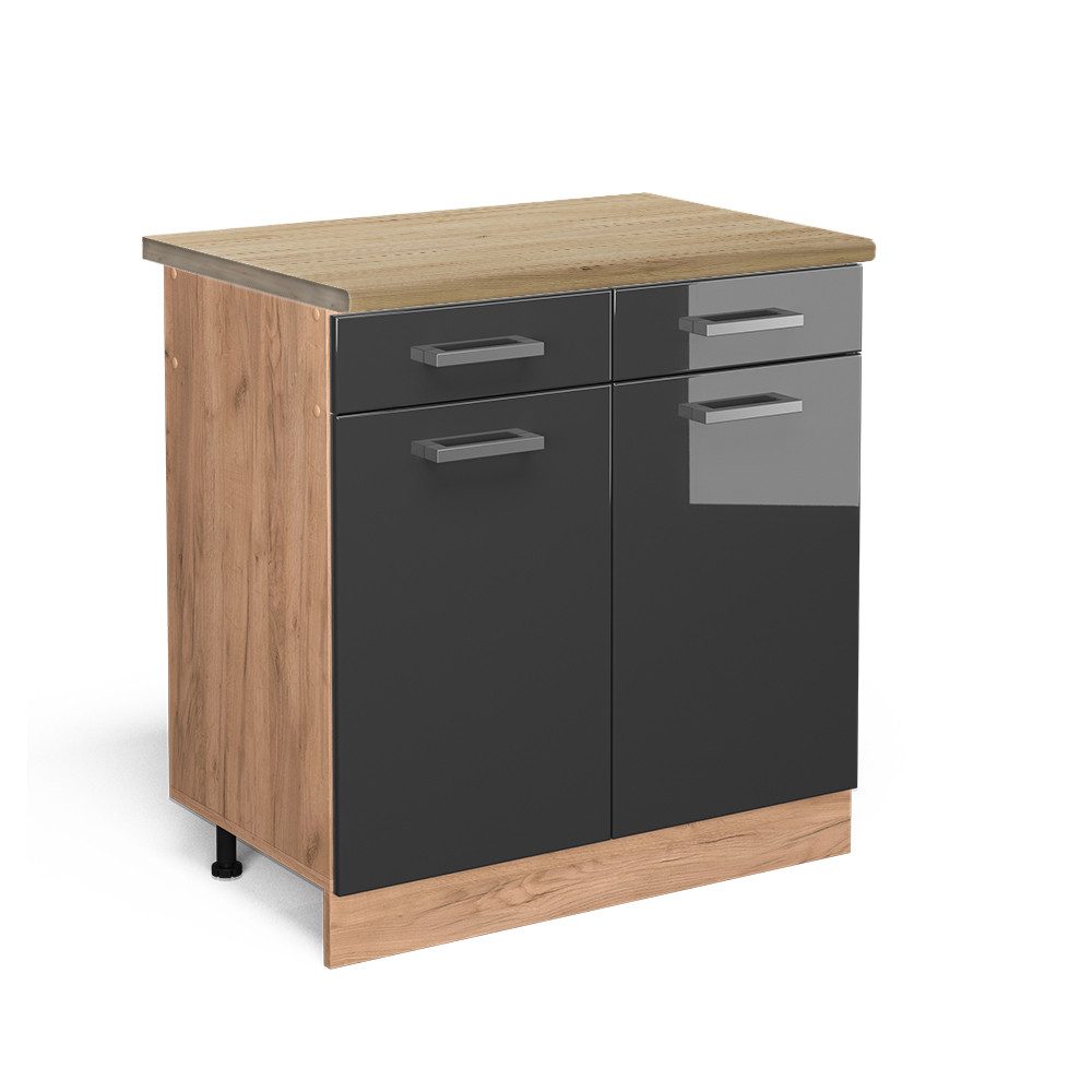 Vicco Unterschrank R-Line, Anthrazit Hochglanz/Goldkraft Eiche, günstig online kaufen