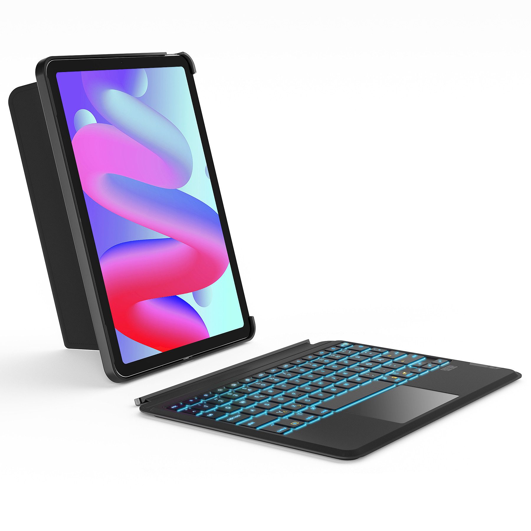 Inateck für 2025 iPad Air Pro 10.9/11/12.9/13 Zoll iPad-Tastatur (Bluetooth Tastaturhülle,Hoch-/Querformat Ständer)