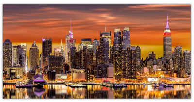 Victor (Zenith) Leinwandbild New York Dämmerung, Städte, in 30x60 cm, Wandbild New York Leinwand Städte