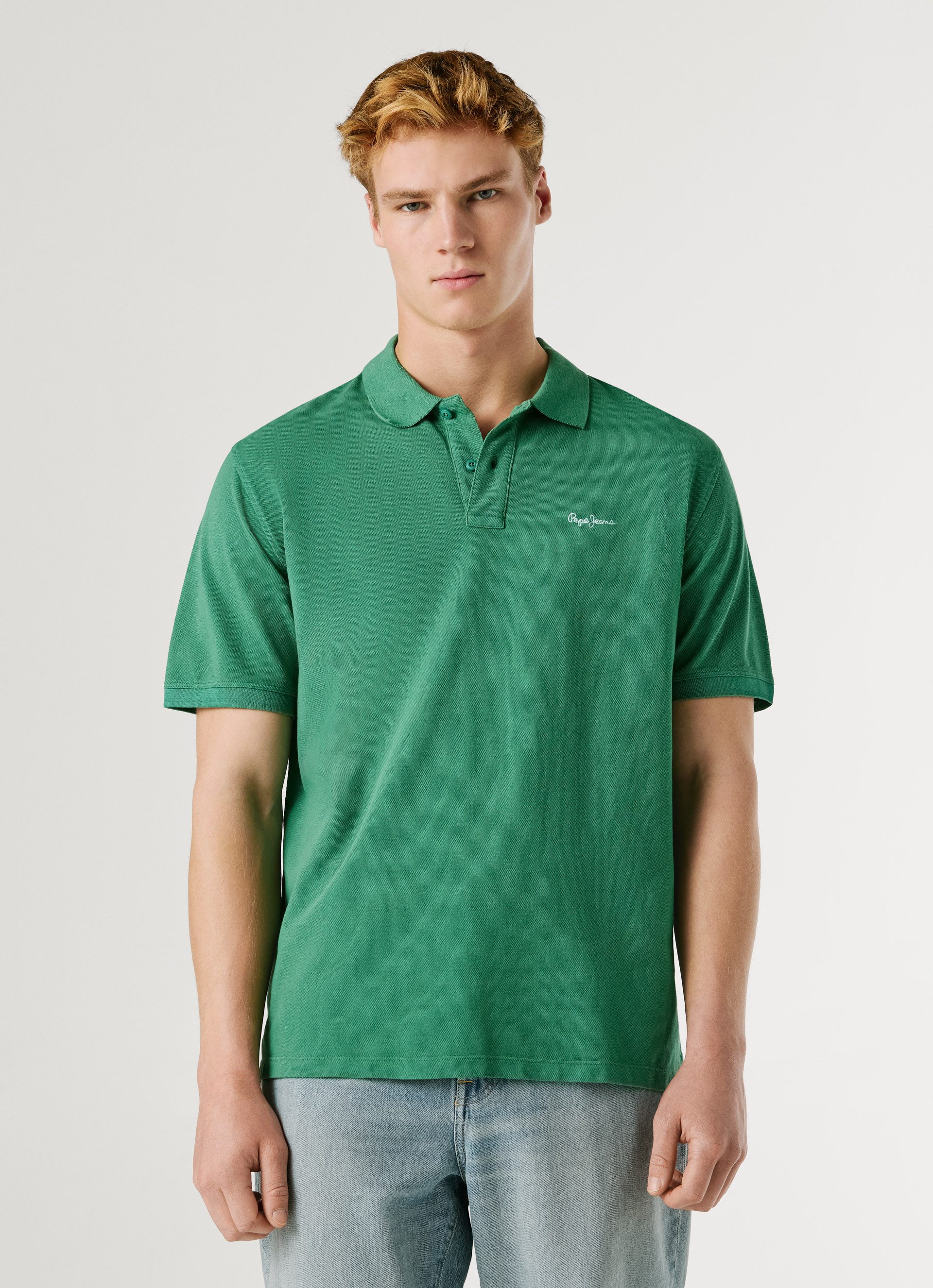 Pepe Jeans Poloshirt OSCAR aus Baumwoll-Piqué, mit Logostickerei