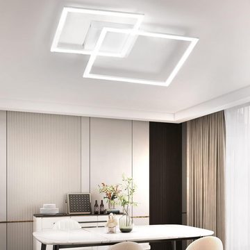 Nettlife LED Deckenleuchte Dimmbar mit Fernbedienung Wohnzimmer Weiß 57CM Modern, LED fest integriert, Warmweiß Neutralweiß Kaltweiß, Schlafzimmer Küche Esszimmer Büro