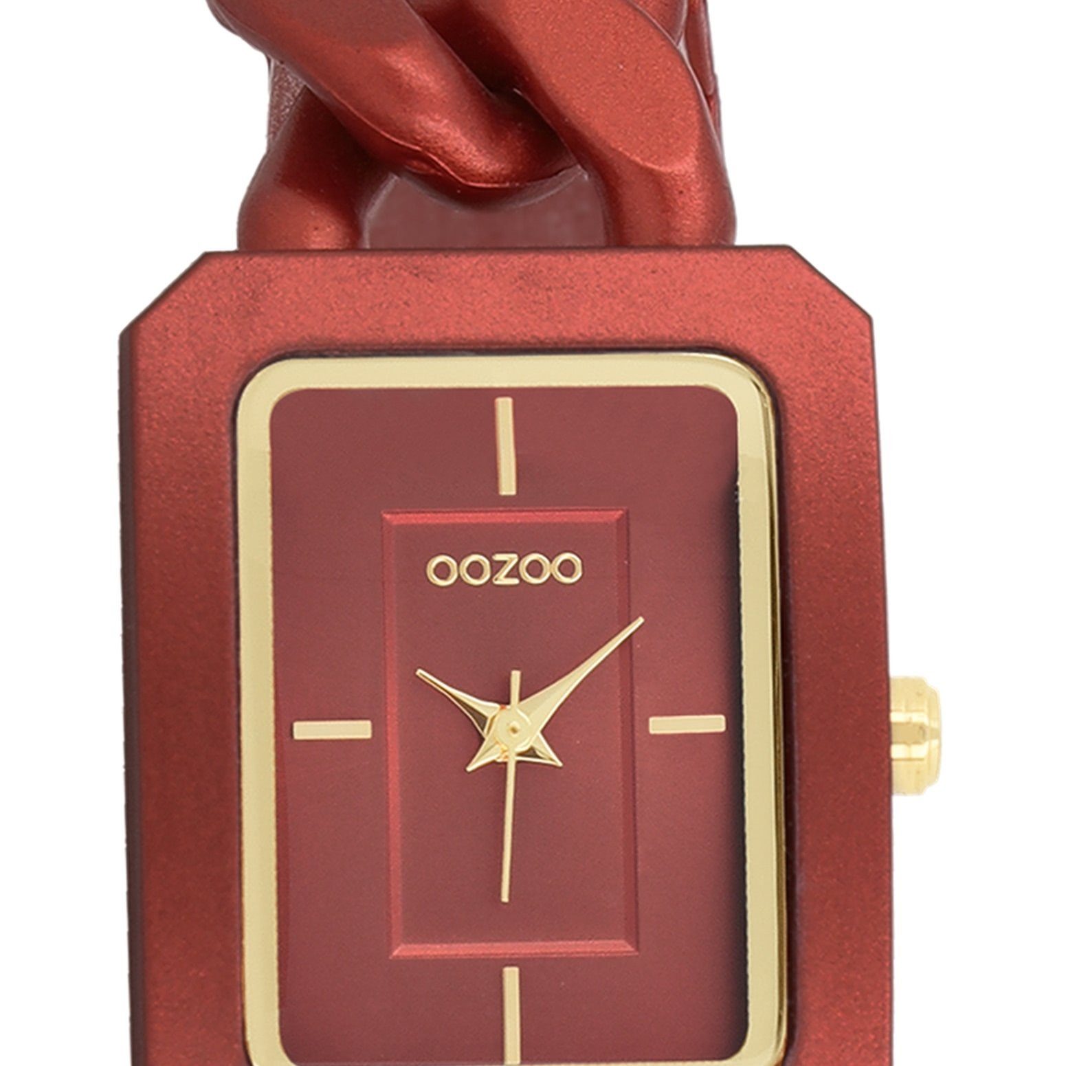 OOZOO Quarzuhr Oozoo Damen Armbanduhr Timepieces Analog, Damenuhr  rechteckig, groß (ca. 31x24mm) Kunststoffarmband, Fashion