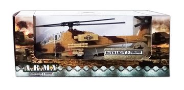 Toi-Toys Spielzeug-Hubschrauber Army HUBSCHRAUBER mit Licht & Sound Rückzug Militär Modell 98 (Beige), Spielzeug Kinder Geschenk
