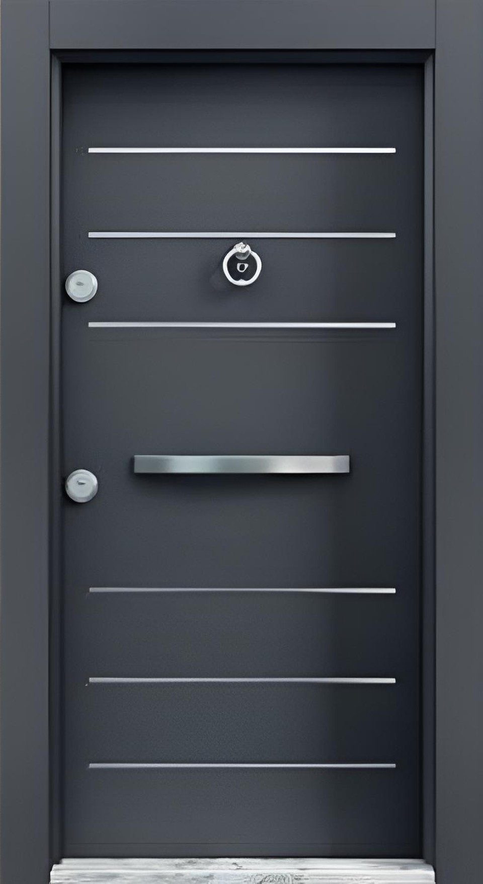 Xlmoebel Haustür Dunkelgraue Exklusive Eingangstür Moderne Haus & Hoteltür, Made in Europa