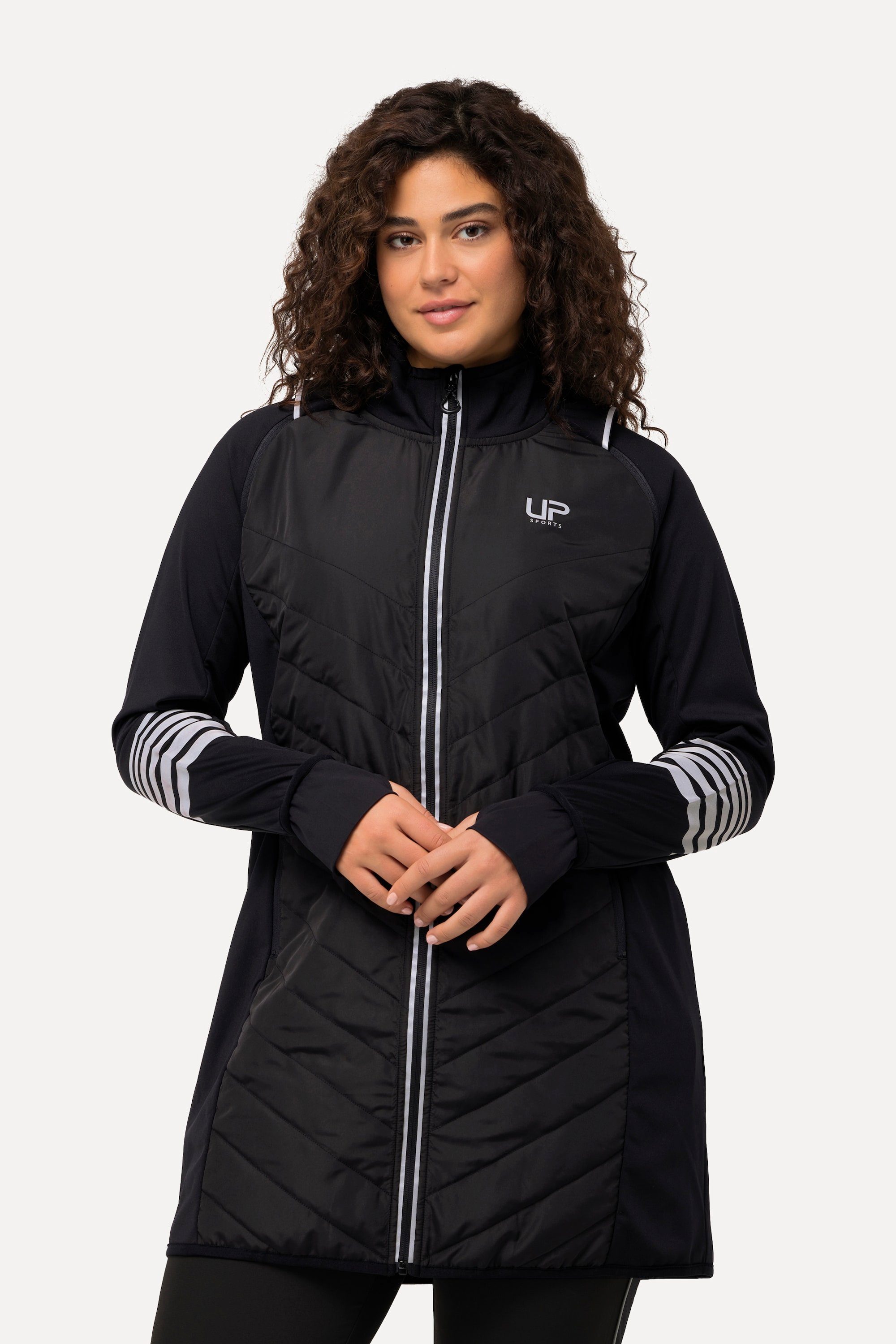 Ulla Popken Sweatjacke 2-in-1-Mantel Ärmel abnehmbar günstig online kaufen