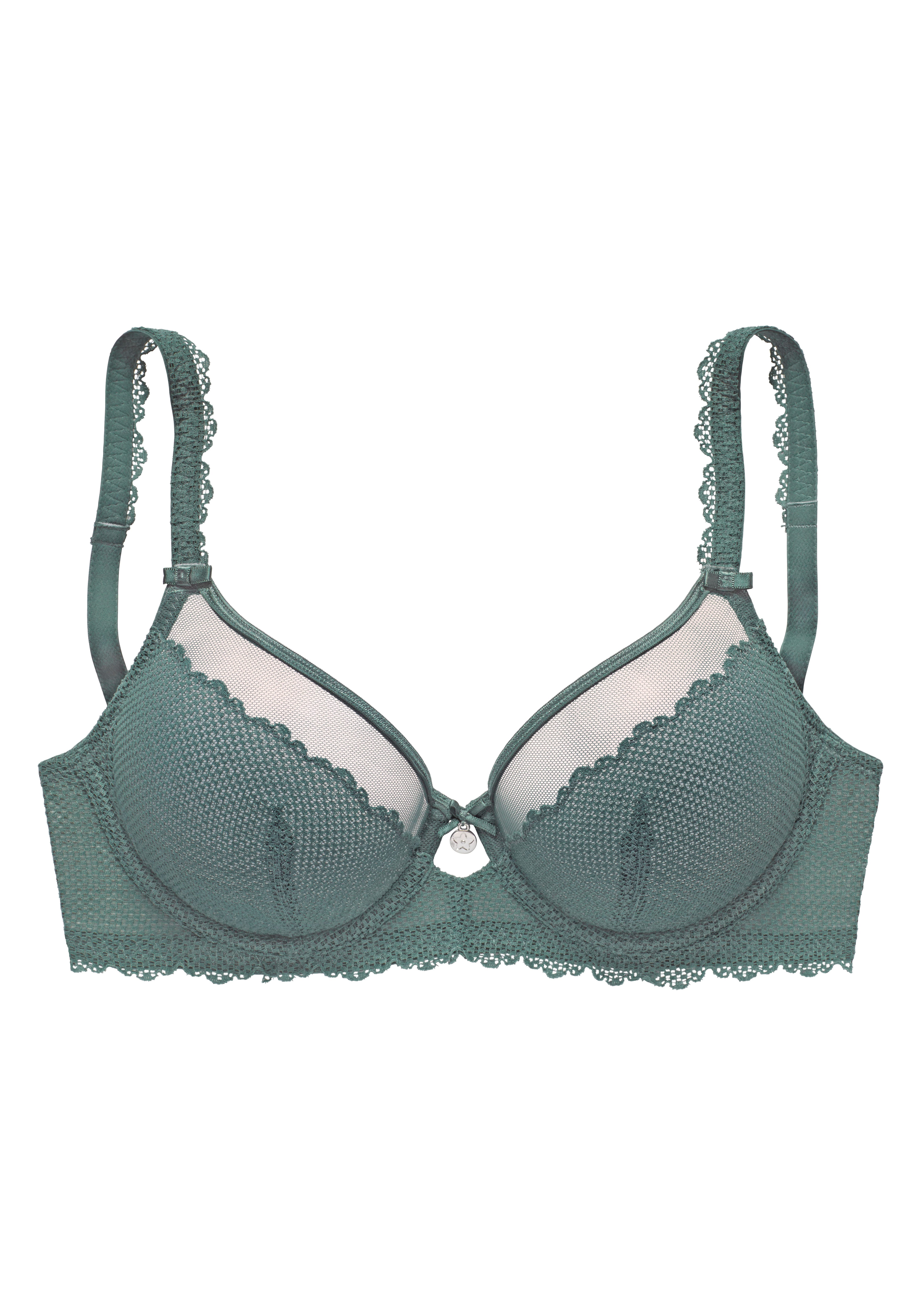 Vivance by Lascana Bügel-BH, BH mit Bügel, Spitzen-BH, als Dessous-Set kombinierbar aus elastischer Netzspitze, große Größen, Dessous – Bild 2 von 4