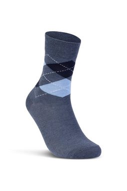 sockenkauf24 Basicsocken 6 oder 12 Paar Damen Socken Kariert Baumwolle (6-Paar, 35-38) Komfortbund Karomuster (E-800) WP