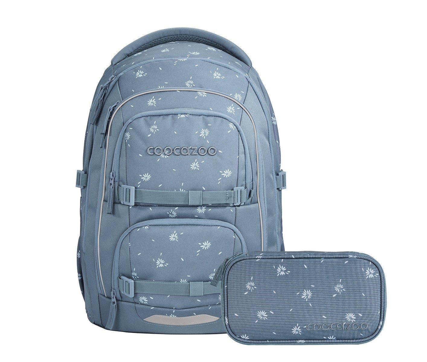 coocazoo Schulranzen Schulrucksack-Set PORTER, Bloomy Daisy 2-teilig (2-teilig), ergonomisch, Körpergröße: 135 - 180 cm, Easy-Grow-System