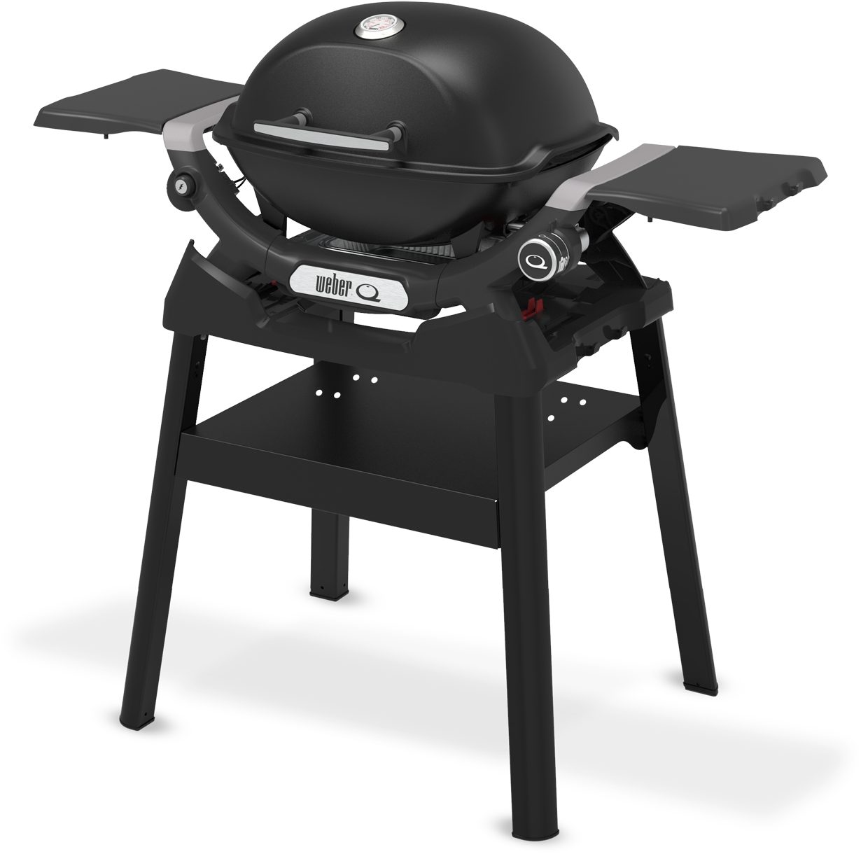 Weber Gasgrill Q1200N, Mit Deckelthermometer, abnehmbaren Seitentischen und Untergestell
