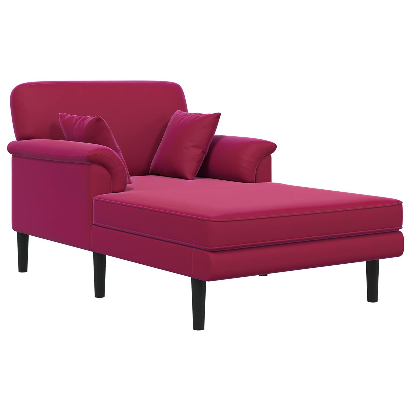 vidaXL Chaiselongue Chaiselongue Weinrot Samt, 1 Teile