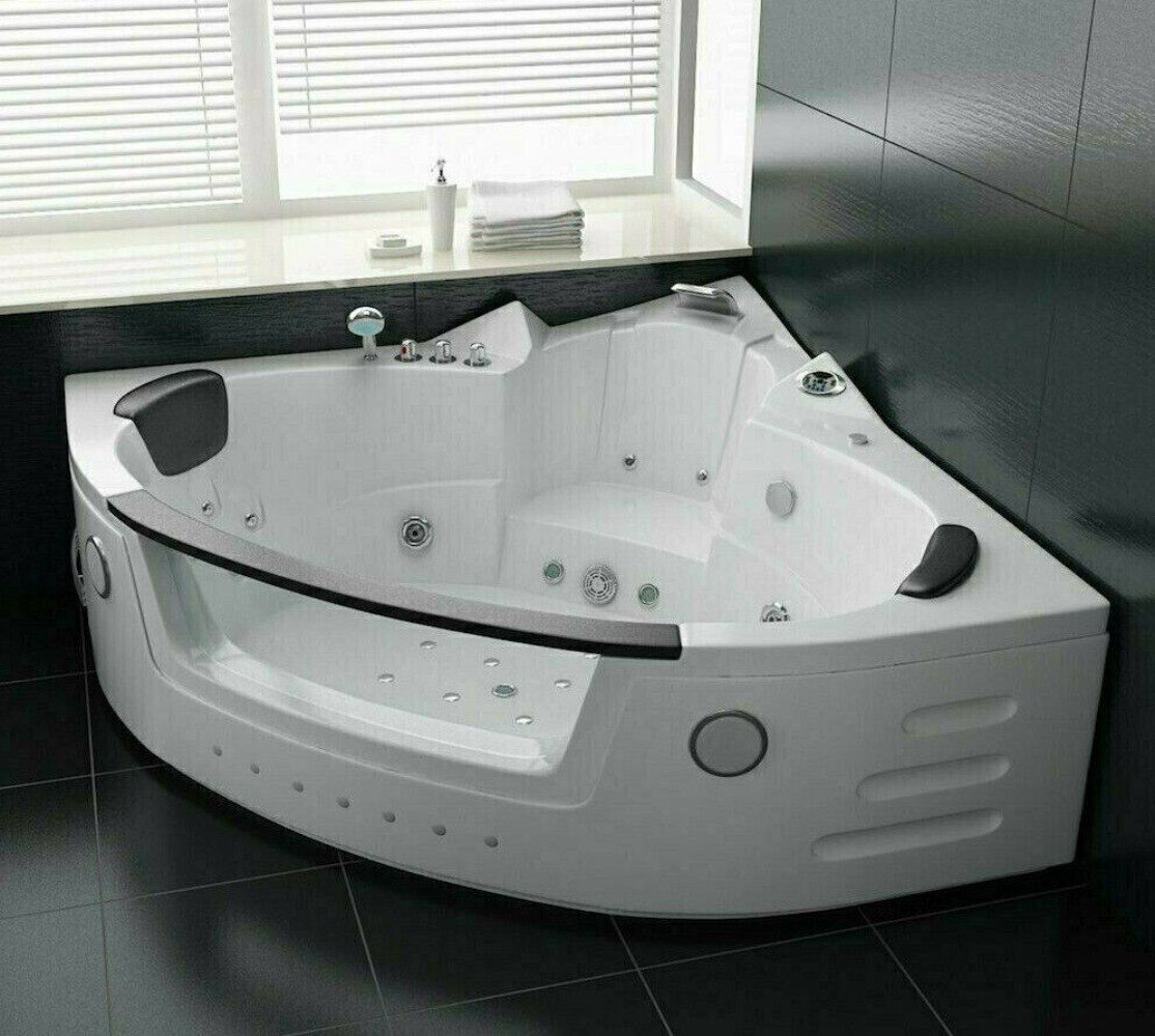 Thumbnail - DEKO VERTRIEB BAYERN Whirlpool-Badewanne Luxus LED Whirlpool Badewanne SET 152x152cm +Heizung+Hydrojet +Ozon +R
