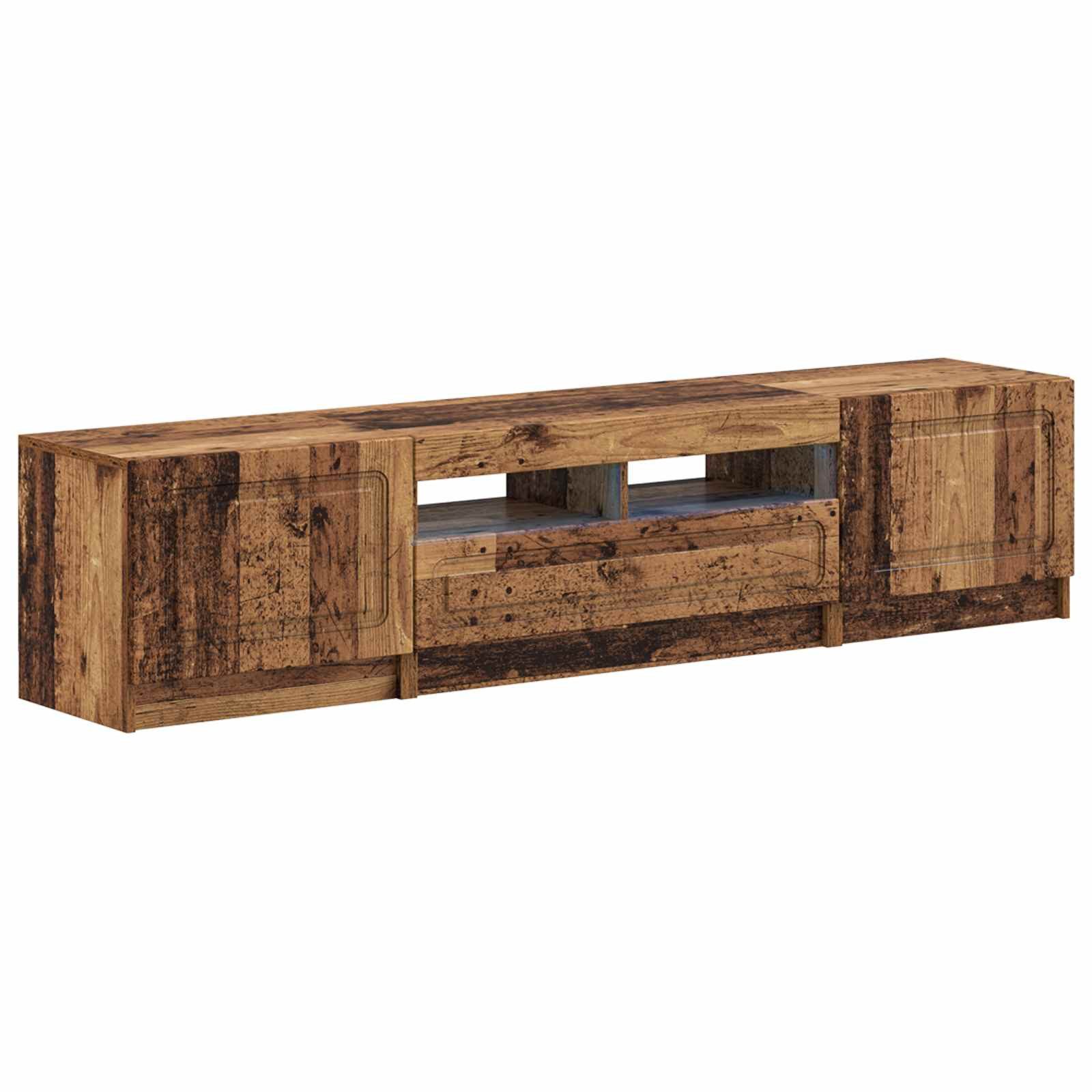 vidaXL TV-Schrank 5-teiliges LED TV Schrank Altholz Holzwerkstoff