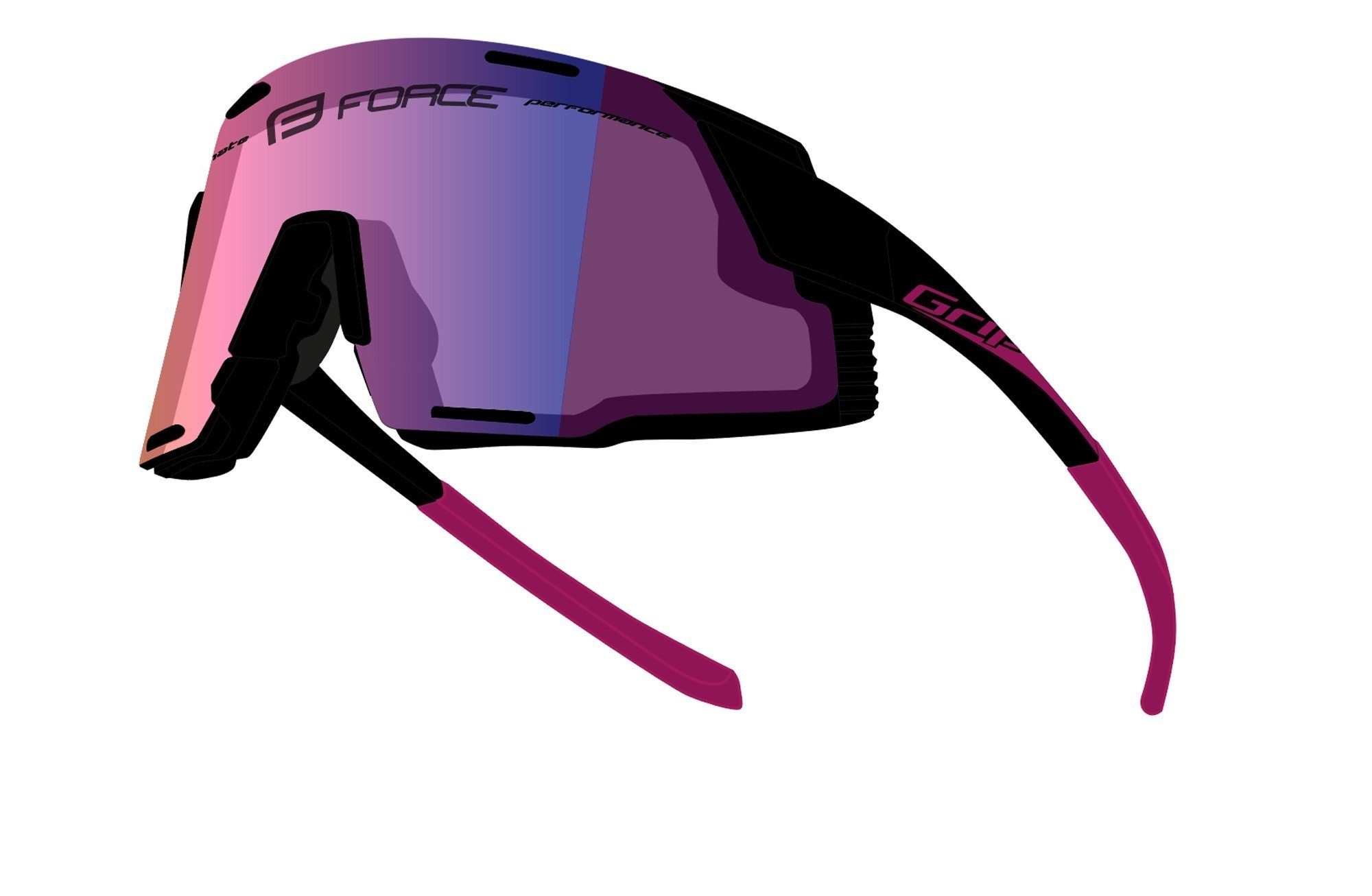 FORCE black-pink Sonnenbrille F GRIP Fahrradbrille
