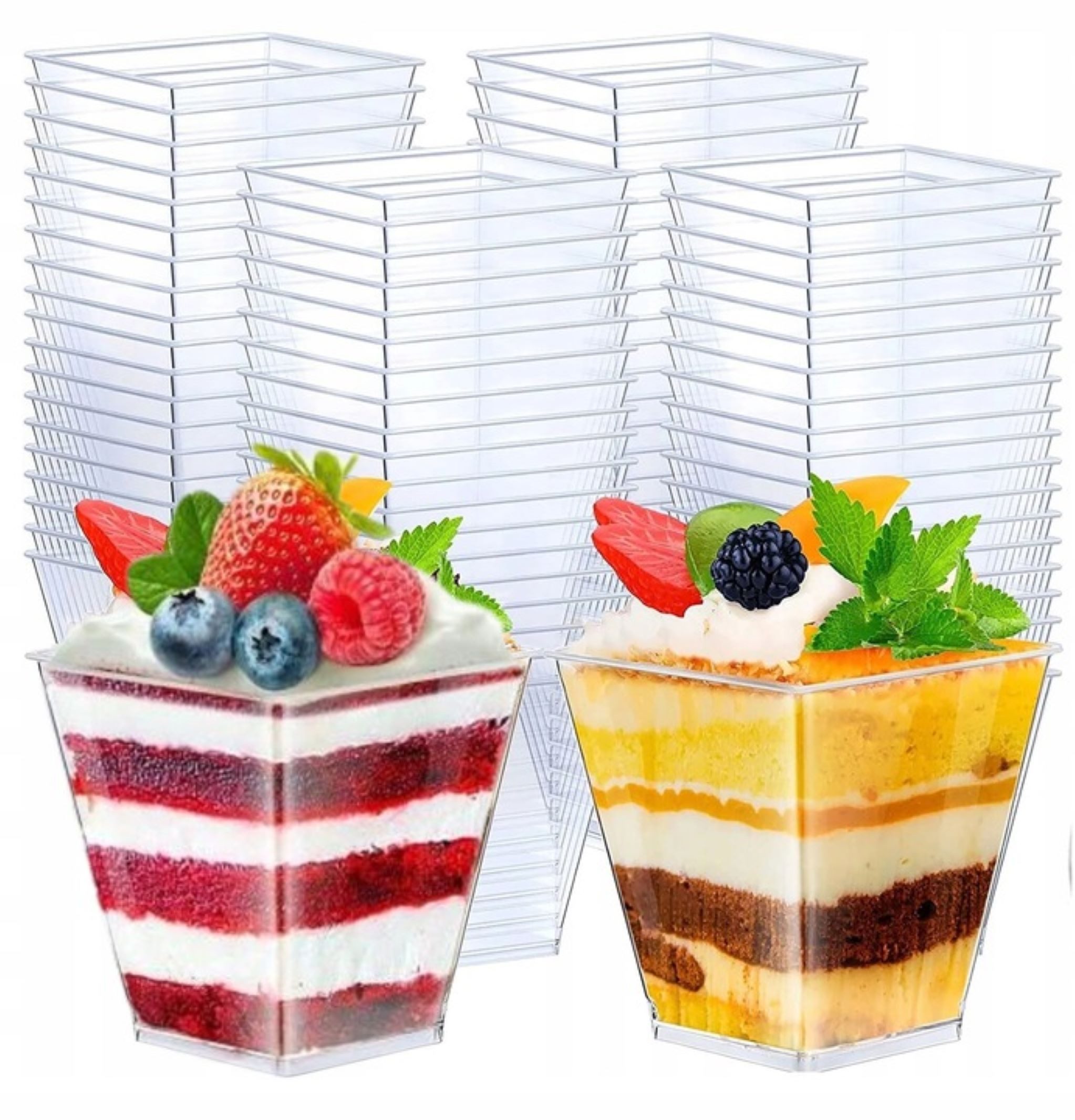 Festivalartikel Becher Elegante Dessertbecher, 120ml, 50 Stück – ideal Desserts.