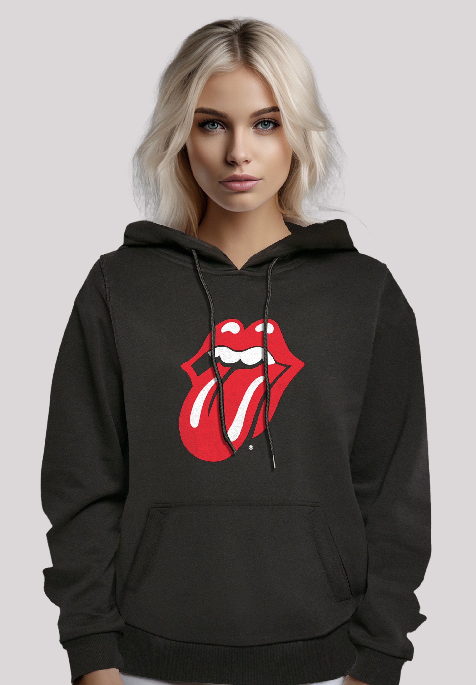 schwarz Rolling The Kapuzenpullover Warm, Band Rock Zunge Classic Stones Musik Bequem F4NT4STIC Hoodie,