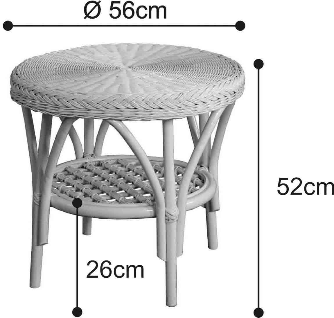 Krines Home Wohnzimmertisch Rattan Beistelltisch Rund Couchtisch Rattantisch für Wohnzimmer Tisch, mit Ablage – Bild 3 von 5