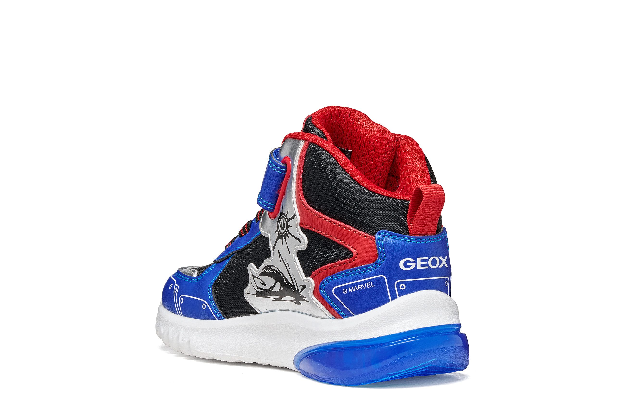 Geox J CIBERDRON BOY - Blinkschuh Sneaker Blinkschuh, mit bunten Kontrastbesätzen, Größenschablone zum Download