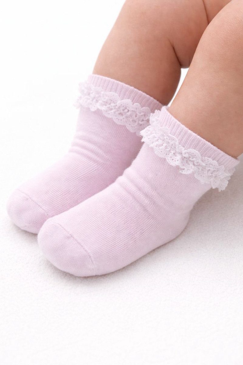 La Bortini Socken Baby Socken in Weiß mit Rüschen festliche Spitzen Strümpfe (1 Paar) in verschiedenen Größen erhältlich, 16 bis 37