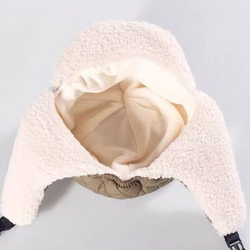 LAKKEC Fleecemütze Imitation Wolle Winter Mode Kinder gepolsterte Ohrenschutz Verdickung Schutz Hut Geeignet (2-7 Jahre alt)