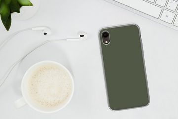 MuchoWow Handyhülle Grün - Einfarbig - Olivgrün, Handyhülle Apple iPhone XR, Smartphone-Bumper, Print, Handy