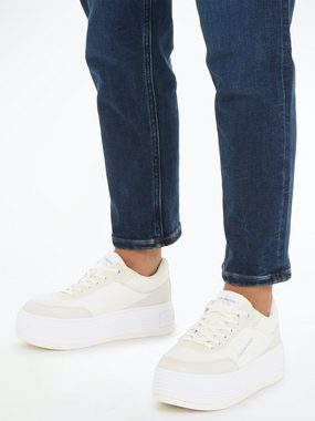 Calvin Klein Jeans BOLD FLATF LOW LACE MIX ML FAD Plateausneaker in zweifarbigem Look, Freizeitschuh, Halbschuh, Schnürschuh