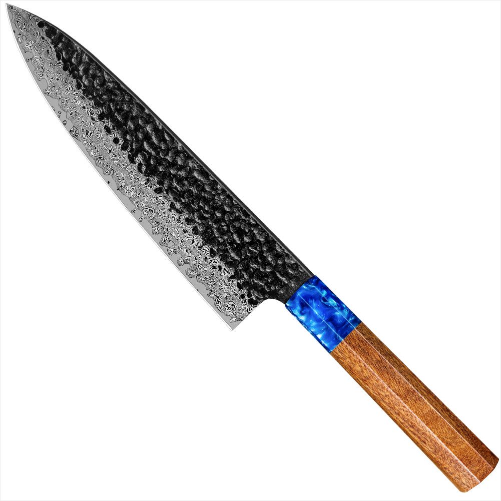 KingLux Kochmesser 8 Zoll Damastmesser Küchenmesser aus VG10 Damaststahl Holzgriff