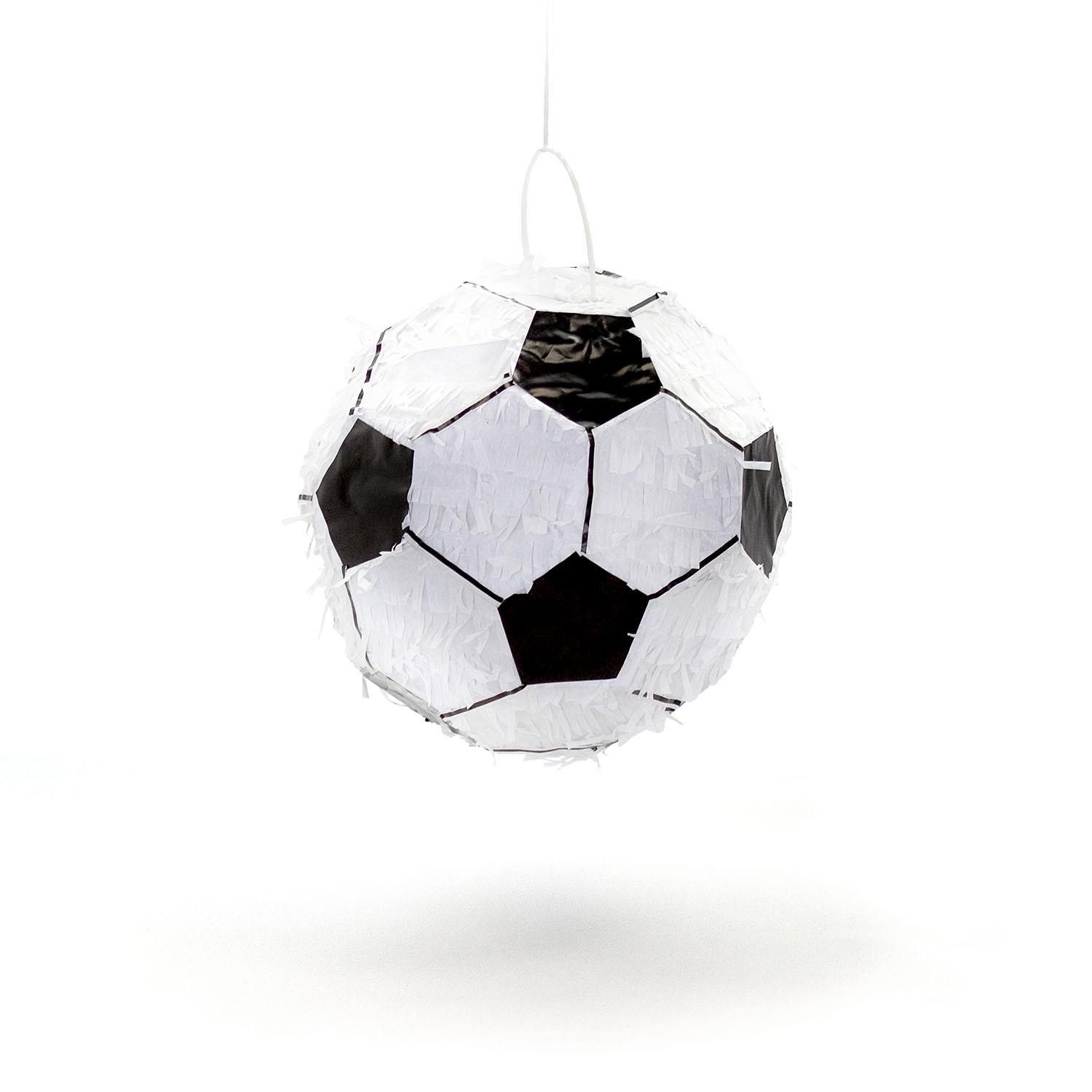 Party Factory Pinata Pinata Fußball schwarz-weiß 27cm Partyspiel für Fußballfans, klassisches Erscheinungsbild