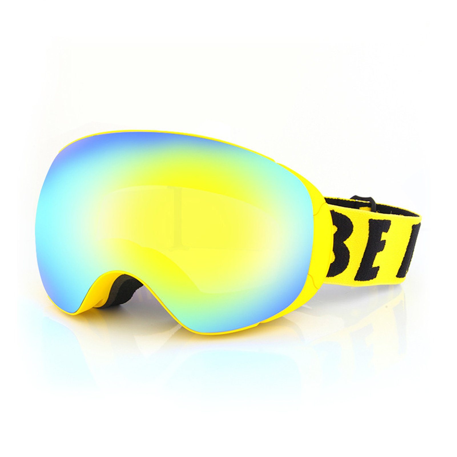 Blusmart Skibrille Doppelschichtige Galvanisierte Skibrille, Langlebige Überbrille yellow frame