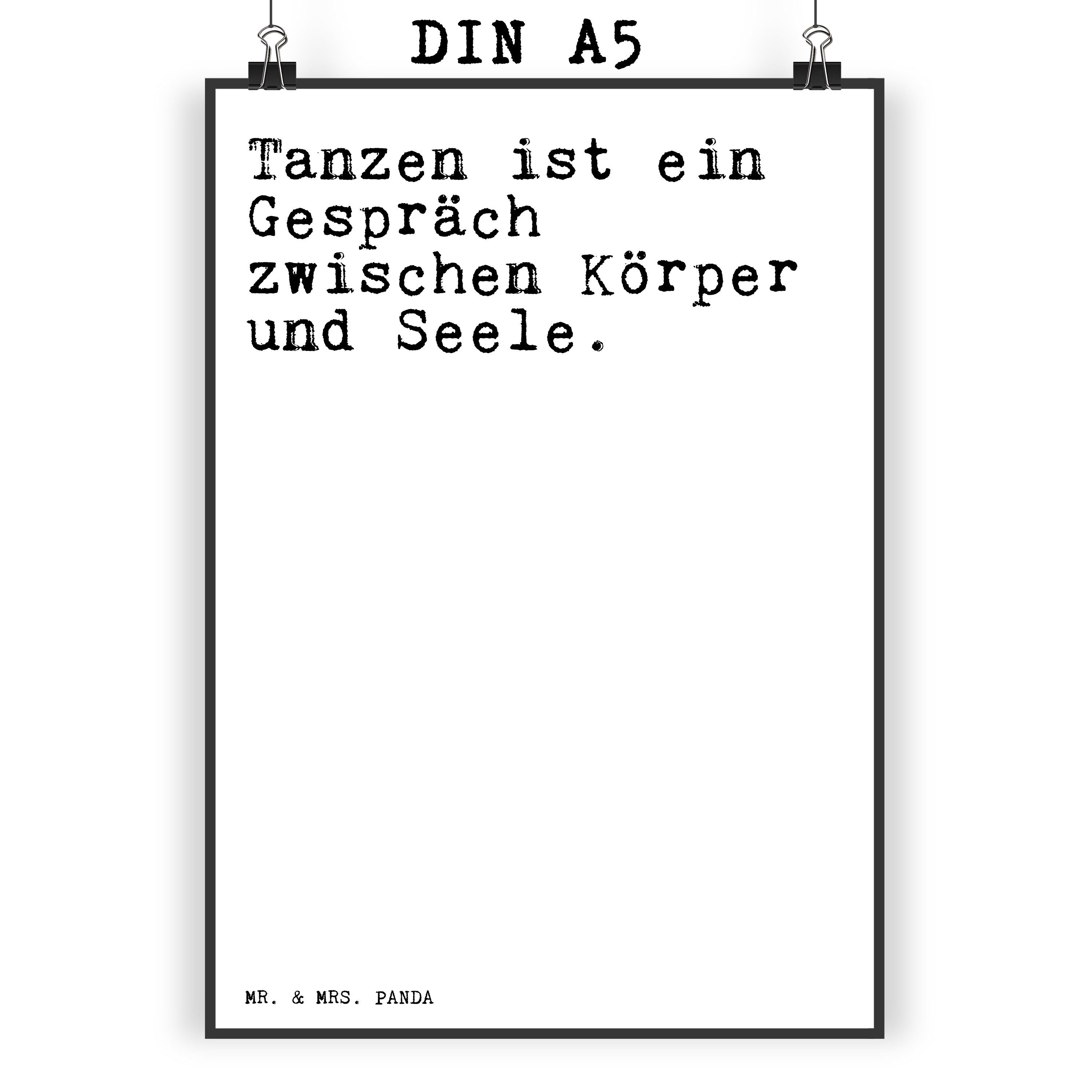 Mr. & Mrs. Panda Poster »Tanzen ist ein Gespräch... Weiß Schenken