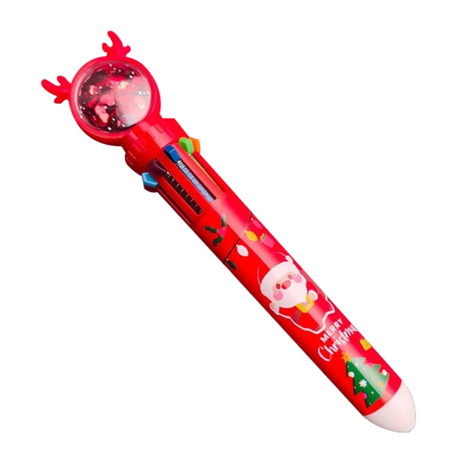 Weihnachts-Cartoon-Kugelschreiber, Design Bunter Blusmart 10-in-1 claus Schlichtes Kugelschreiber santa