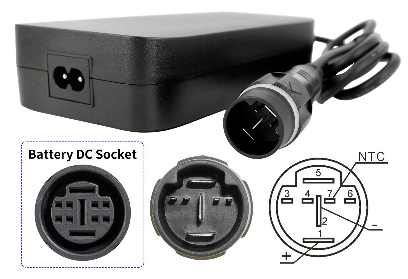 PowerSmart Batterie-Ladegerät (42V 4A für 36V Akku von GasGas/Haibike/Hercules/Husqvarna/Merida/Raymon/Rose/Winora)