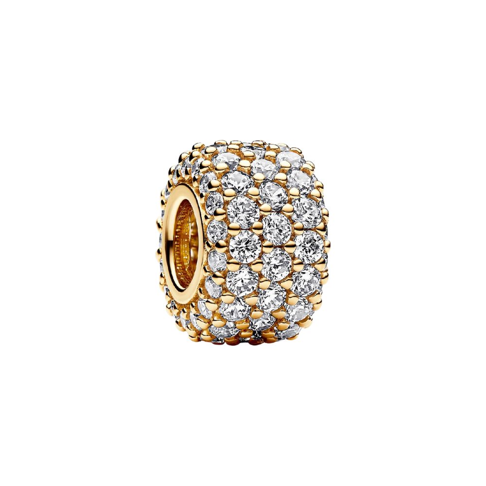 Pandora Charm Kugel SHINE-762820C01, Zirkonia, Vergoldet, Pavé