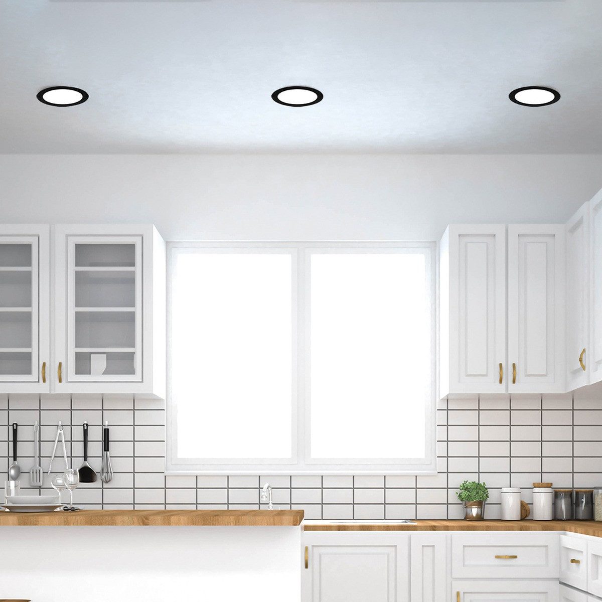 Braytron LED Einbaustrahler 12W ultraslim dimmbar Einbauspot 3in1 Farbtemperatur schaltbar 1120 lm, LED fest integriert, Neutralweiß, Kaltweiß, Warmweiß, Energieeffizient, Flimmerfrei, Dimmbar, 3CCT