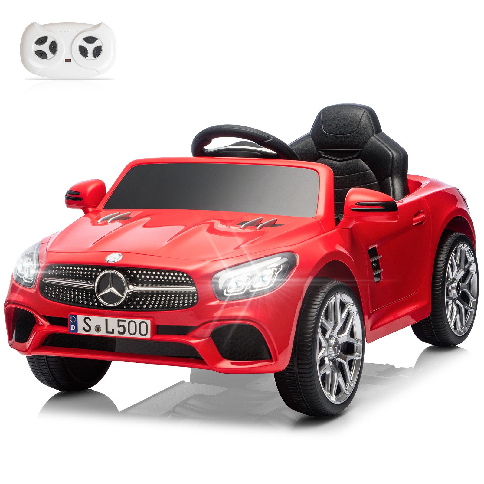 LALAHO Elektro-Kinderauto Mercedes-Benz SL500, Kinder-Elektroauto mit 2,4G Fernbedienung,12V