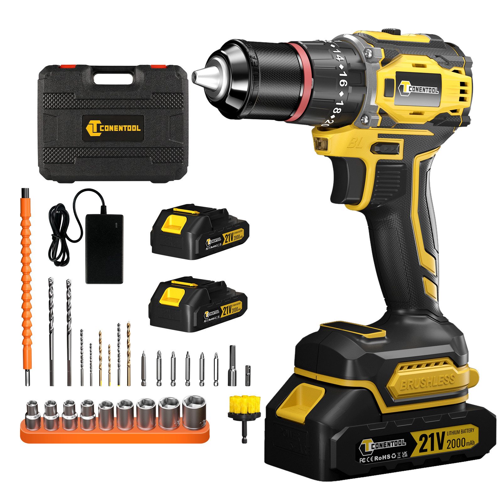 Akku-Schraubendreher 21V 3-in-1 Bürstenloser Elektrischer Schraubendreher Set