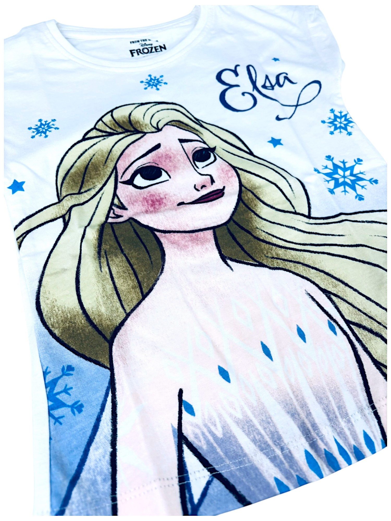 Disney Frozen T-Shirt Elsa Mädchen Jersey Kurzarmshirt aus Baumwolle Gr.92- 128 cm