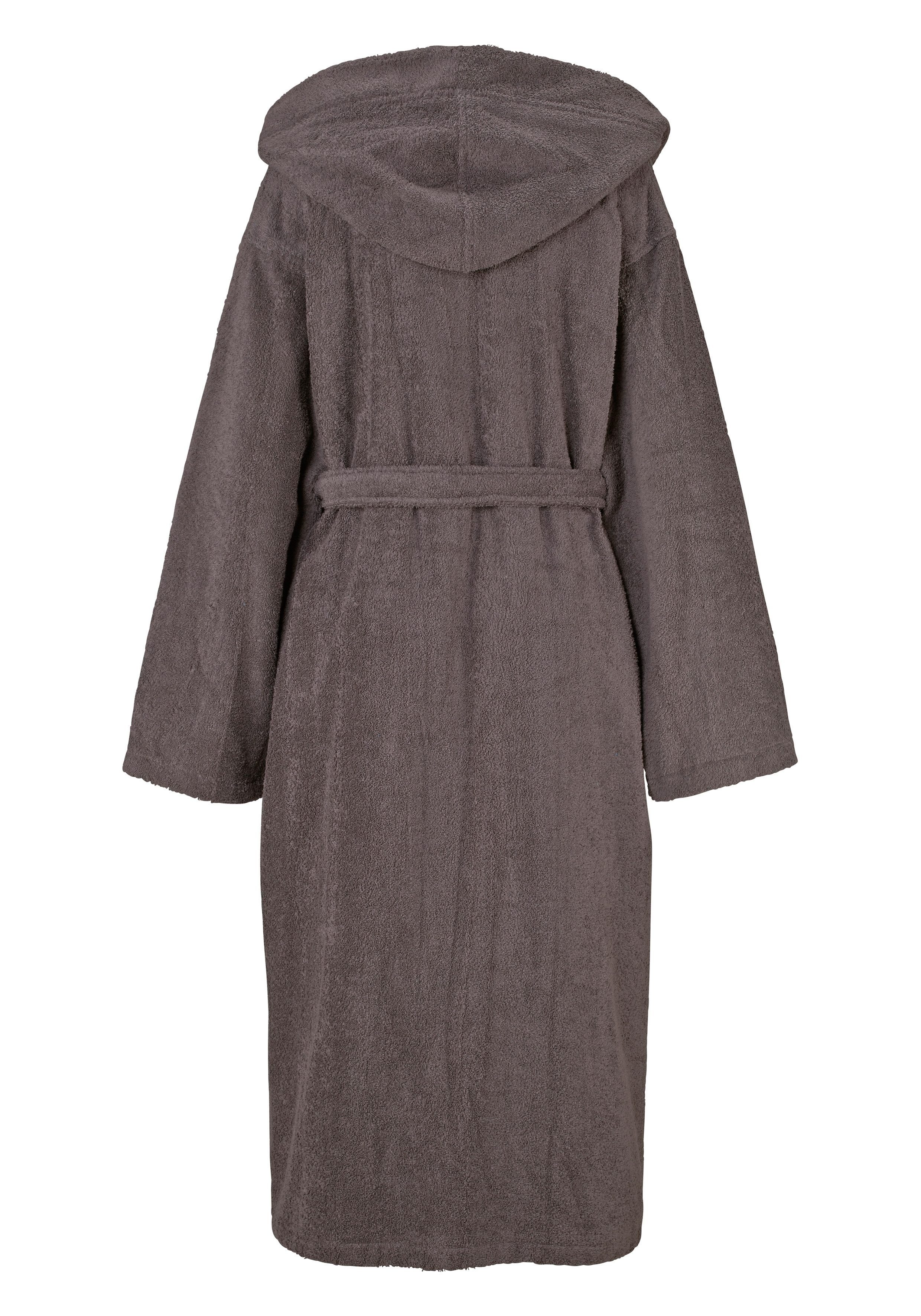 KangaROOS Unisex-Bademantel Cassidy, für Damen & Herren, Standardlänge & Überlänge, Langform, Walkfrottee, Kapuze, Gürtel, mit Taschen, Männer und Frauen, Baumwolle, Reise, Hotel, Sauna, S-3XL