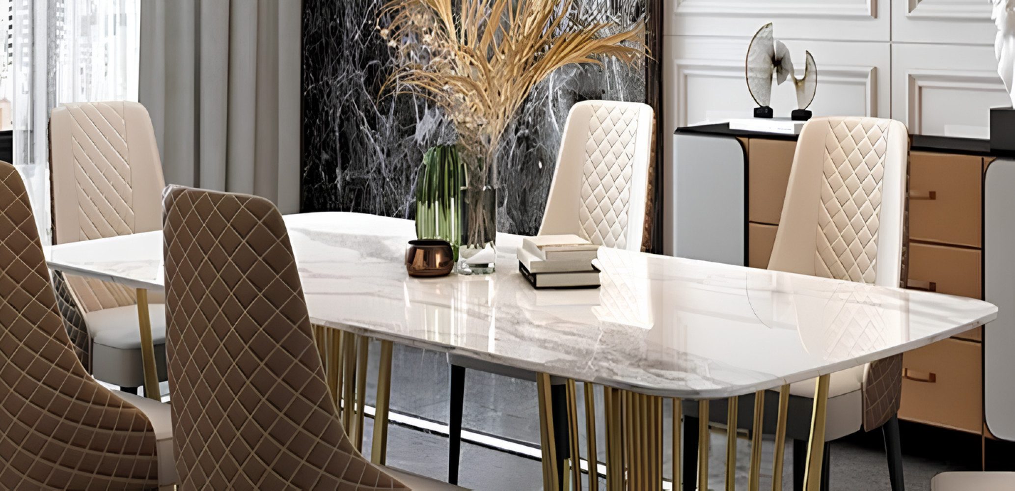 Xlmoebel Esstisch Exklusive Esstische - Esszimmertisch aus Metall in modern günstig online kaufen