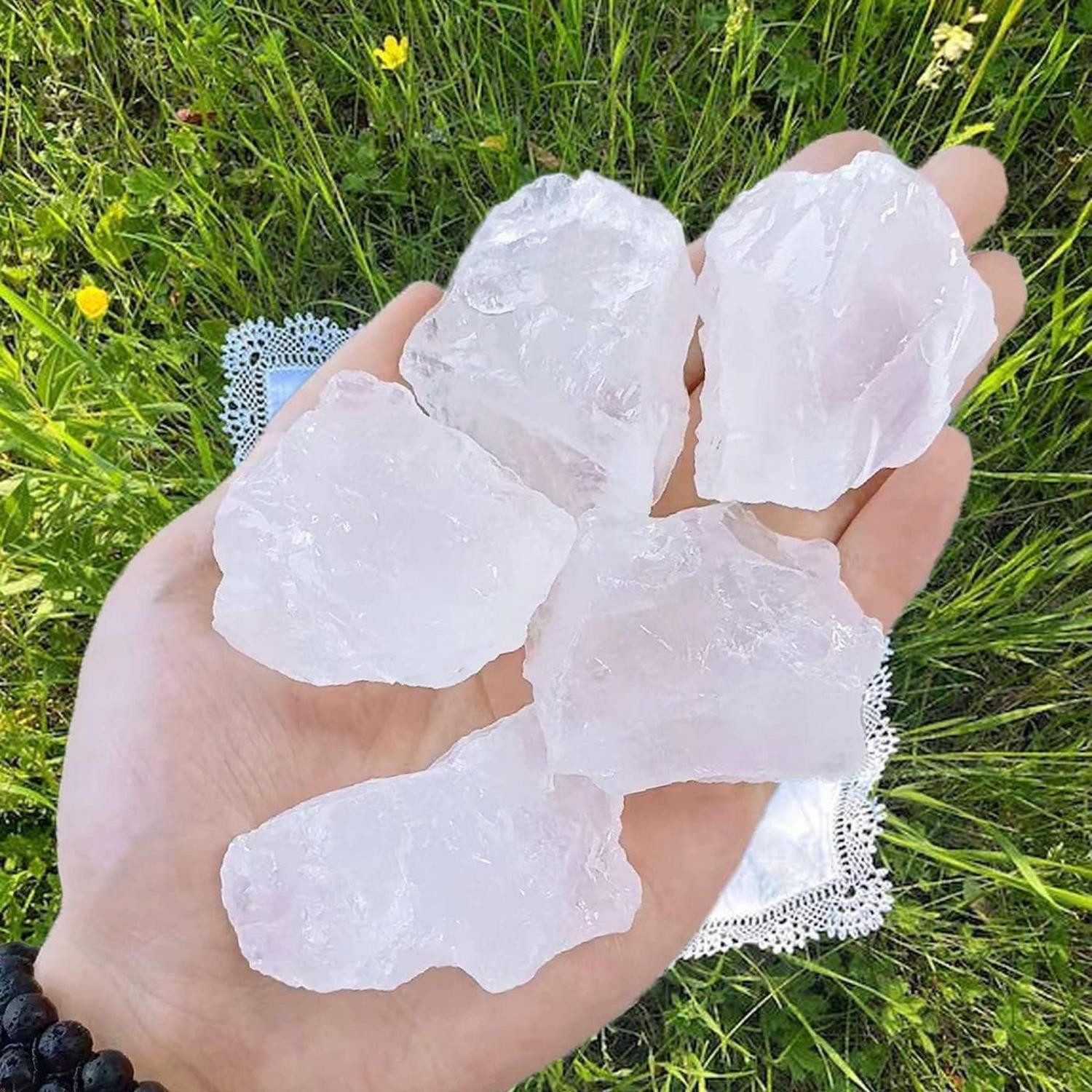 LuxusKollektion Mineralstein Großes Bergkristall Rohstein Set 4 Stück Natursteine Heilsteine 4.5-5