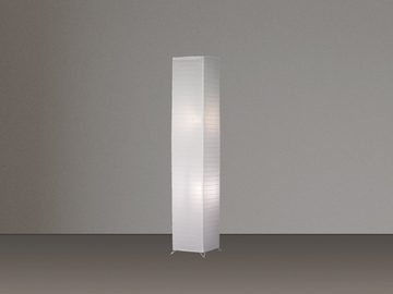meineWunschleuchte LED Stehlampe, LED wechselbar, Warmweiß, stylische klein-e Lichtsäule Lampenschirm Papier-lampe Weiß Höhe 123cm