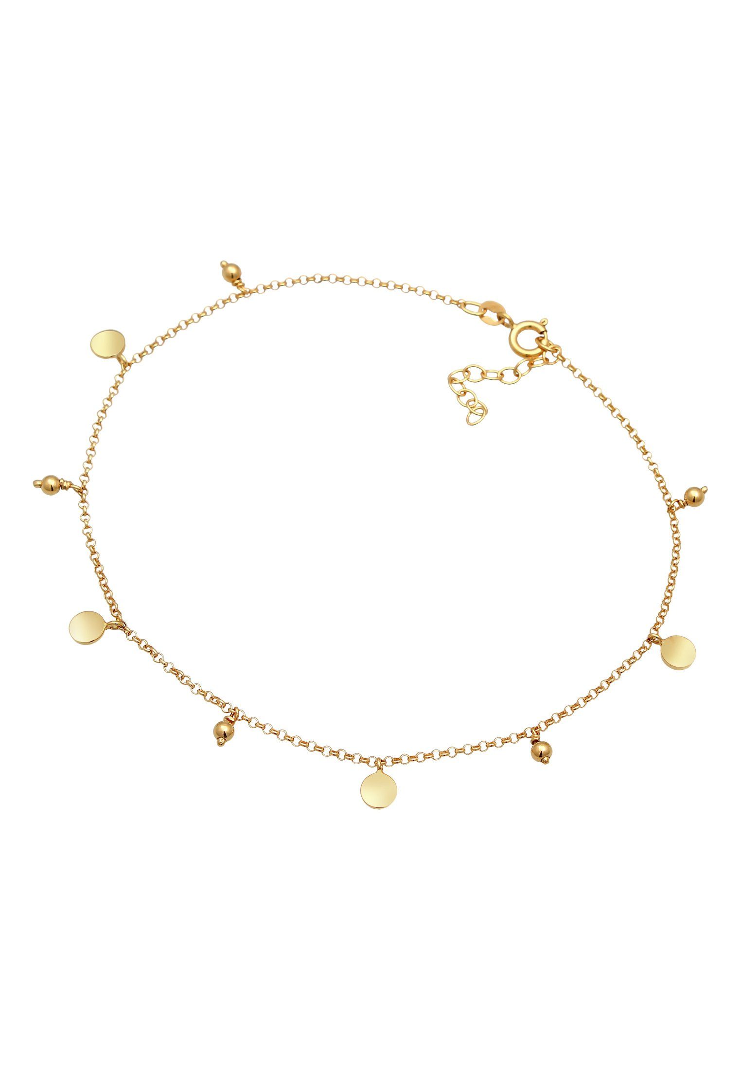Elli Fußkette Plättchen Kugel Boho Style günstig online kaufen