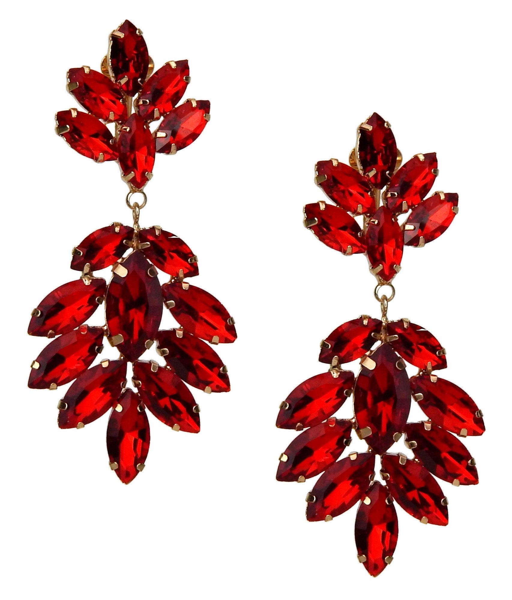 Ella Jonte Paar Ohrclips, Statement Ohrringe gold - rot, grün, champagner o günstig online kaufen