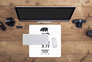 MuchoWow Gaming Mauspad Fleisch - Tiere - Kuh - Küche (1-St), Mousepad mit Rutschfester Unterseite, Gaming, 40x40 cm, XXL, Großes