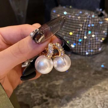 DTC GmbH Perlenohrringe Ohrringe mit 12mm hochglanzverspiegelten runden weißen Perlen. (Haben Sie diese Perlenohrringe heute in Ihrem Ensemble? Sie werden damit noch glamouröser aussehen!, 1-tlg)