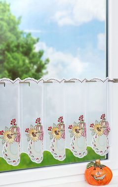 Scheibengardine Sonnenblume, Plauener Spitze®, (1 St), transparent, HxB 40x49.2cm