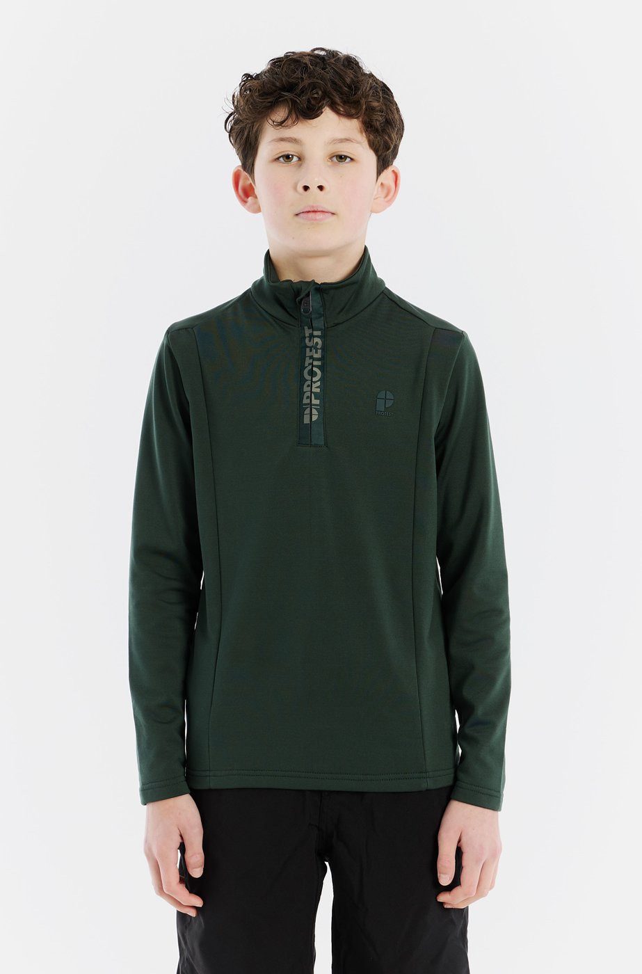 Protest Fleecepullover REWILLOWY JR 1/4 zip active top Kale green