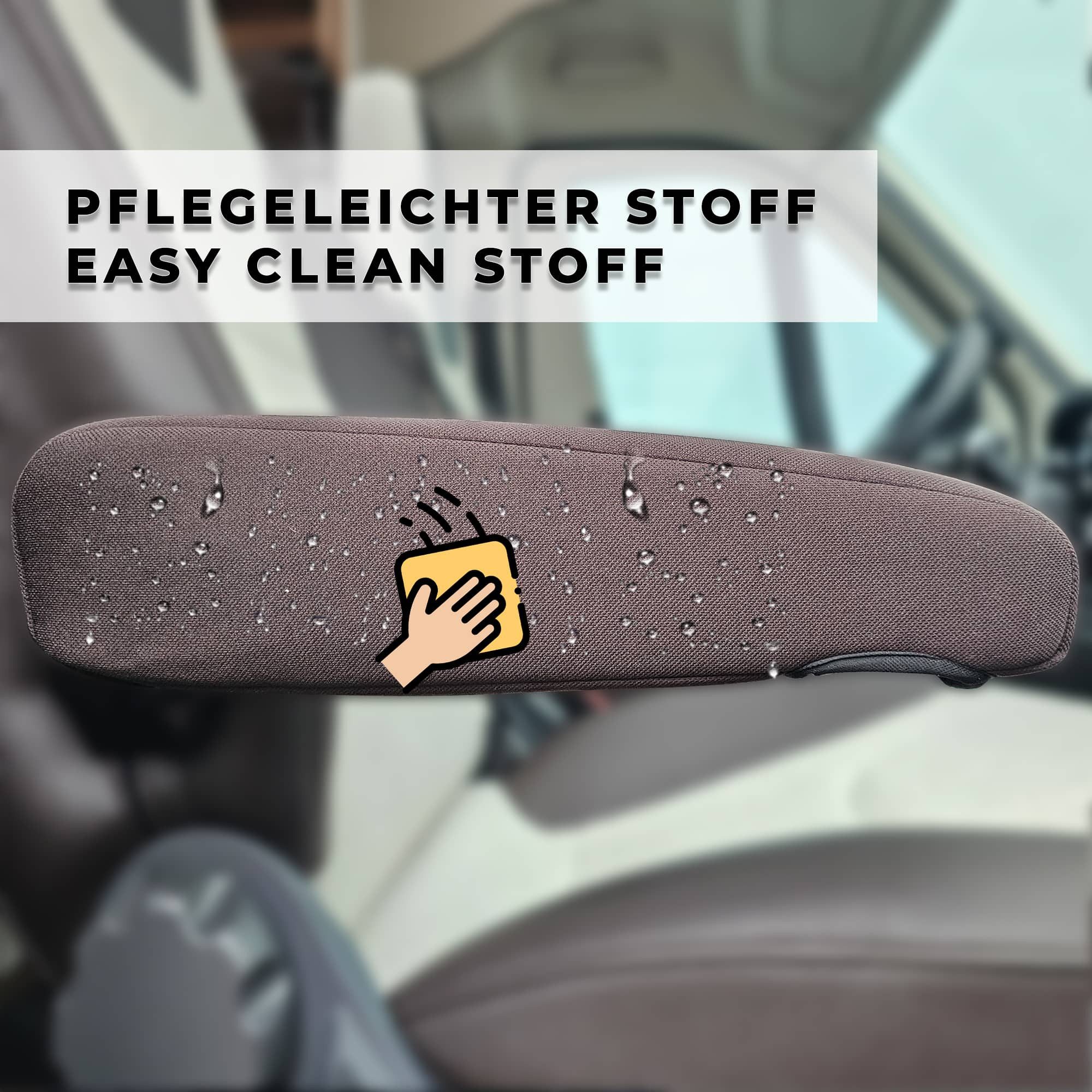 BREMER SITZBEZÜGE Autositzbezug Armlehnenbezug für Fiat Ducato, Peugeot Boxer, Citroen Jumper, Set, 4-tlg., Armlehnenbezüge für Fahrer und Beifahrer, in Braun