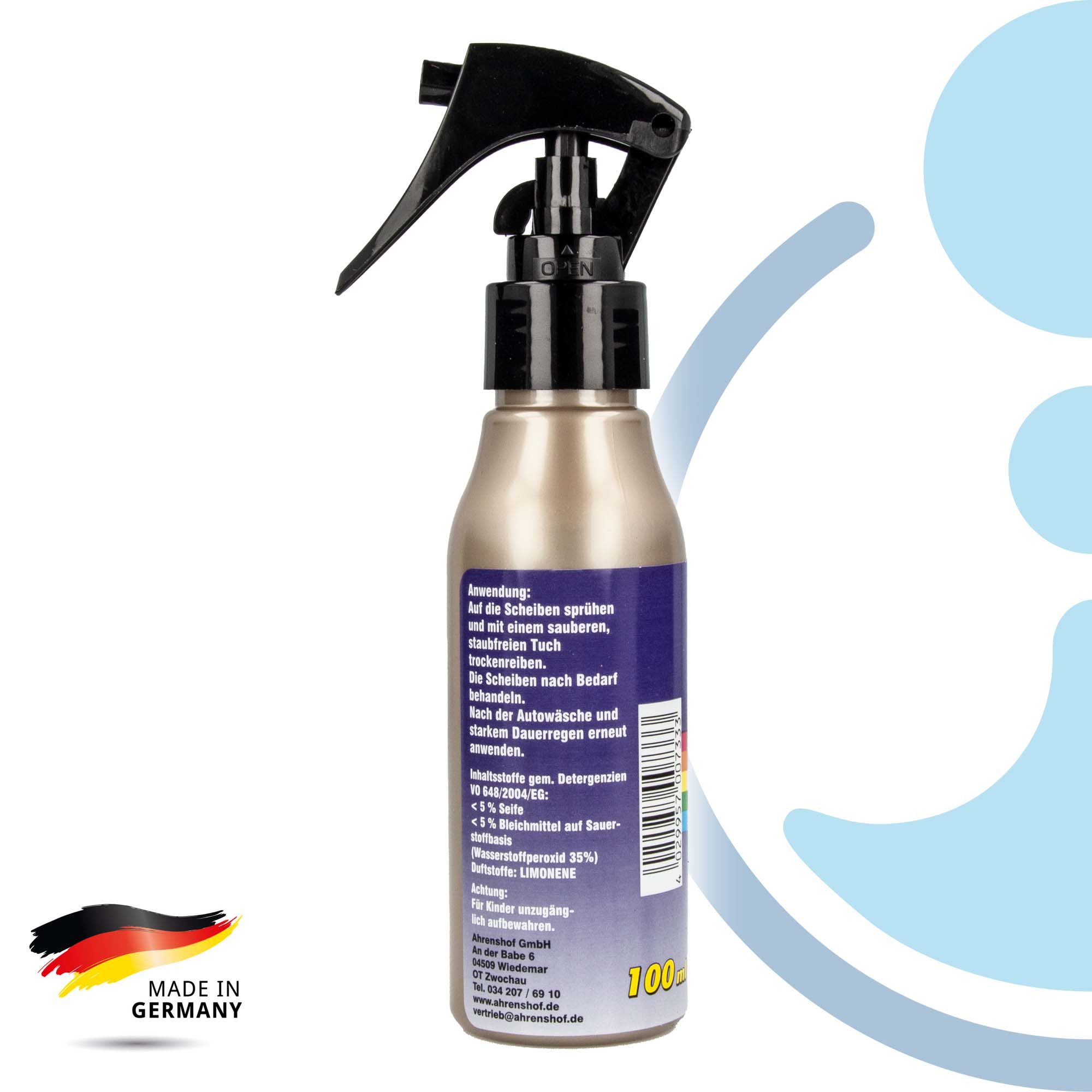 Ahrenshof Antiblend - 100 ml, für innen und außen, Schutz vor Spiegelungen Auto-Reinigungsmittel