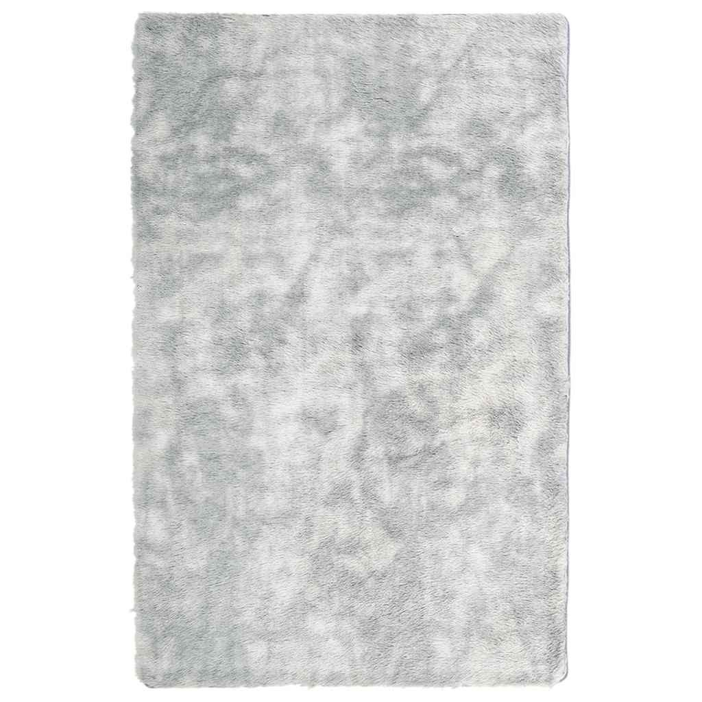 vidaXL Teppich Teppich Shaggy Hochflor NAVARRA Silbergrau 130x200 cm Polyester, Rechteckig