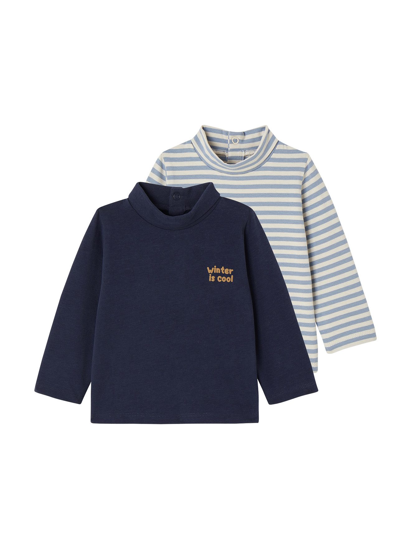 vertbaudet Langarmhemd Baby Rollkragenshirts Basics 2er-Pack